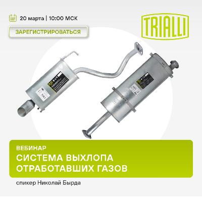 Вебинар 20 марта 10:00 (МСК) - TRIALLI - Системы выхлопа отработавших газов 